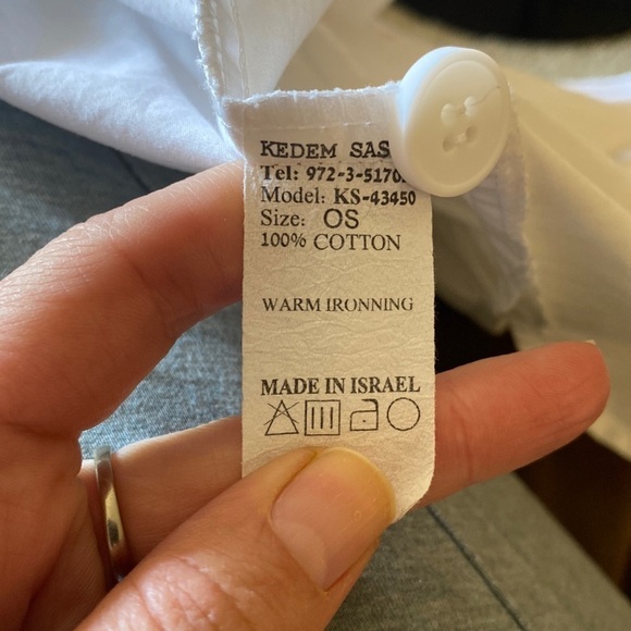 Kedem Sasson Women’s White Button Down Shirt Oversized   Lagenlook Size S - Picture 4 of 4